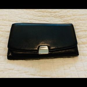 Wilson’s Leather: Pelle Studio Italian Leather Evening Clutch/ Wallet in black